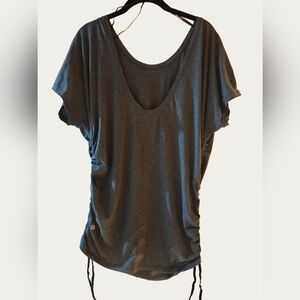 Lululemon Boat Neck Grey Tunic Short-sleeve Top Sz Large